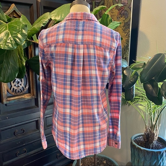 Current/Elliott Slim Boy Shirt In Stardust Plaid - Picture 8 of 13